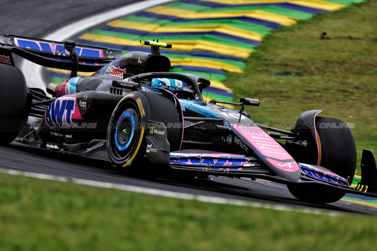 GP BRASILE, Pierre Gasly (FRA) Alpine F1 Team A524.

01.11.2024. Formula 1 World Championship, Rd 21, Brazilian Grand Prix, Sao Paulo, Brazil, Sprint Qualifiche Day.

 - www.xpbimages.com, EMail: requests@xpbimages.com © Copyright: Coates / XPB Images