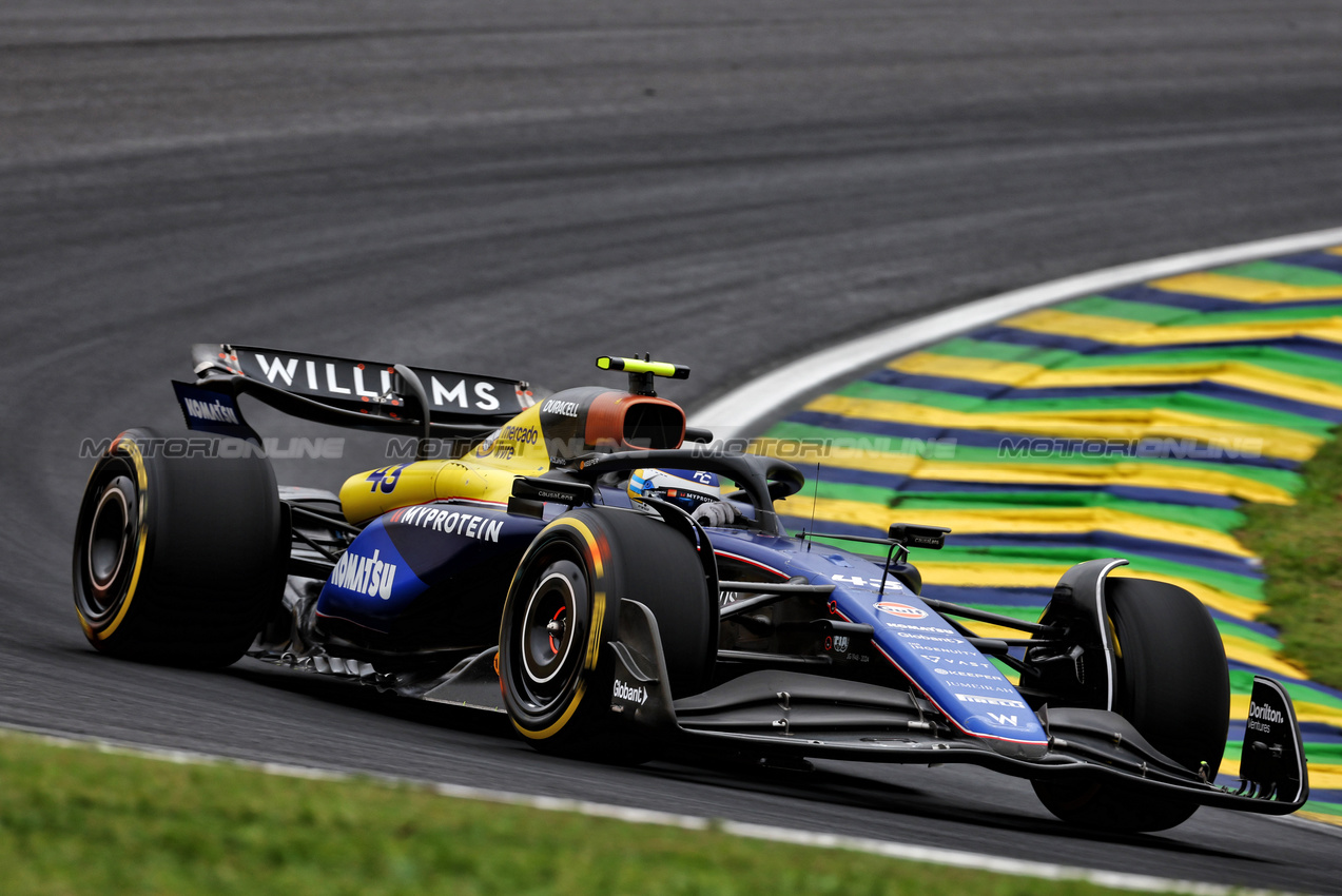 GP BRASILE, Franco Colapinto (ARG) Williams Racing FW46.

01.11.2024. Formula 1 World Championship, Rd 21, Brazilian Grand Prix, Sao Paulo, Brazil, Sprint Qualifiche Day.

 - www.xpbimages.com, EMail: requests@xpbimages.com © Copyright: Coates / XPB Images