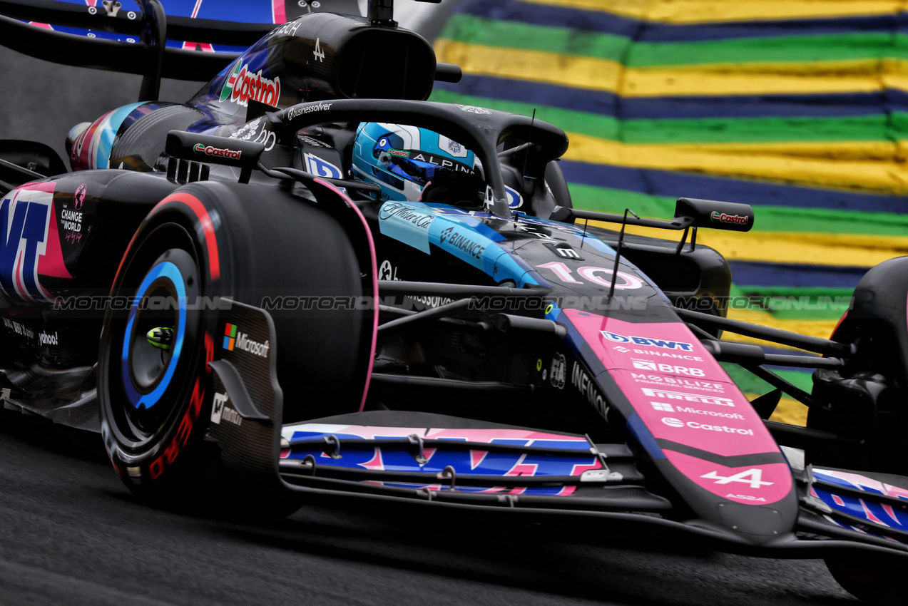 GP BRASILE, Pierre Gasly (FRA) Alpine F1 Team A524.

01.11.2024. Formula 1 World Championship, Rd 21, Brazilian Grand Prix, Sao Paulo, Brazil, Sprint Qualifiche Day.

 - www.xpbimages.com, EMail: requests@xpbimages.com © Copyright: Coates / XPB Images