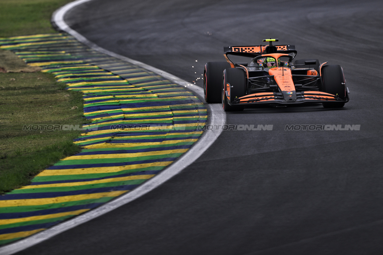 GP BRASILE, Lando Norris (GBR) McLaren MCL38.

01.11.2024. Formula 1 World Championship, Rd 21, Brazilian Grand Prix, Sao Paulo, Brazil, Sprint Qualifiche Day.

- www.xpbimages.com, EMail: requests@xpbimages.com © Copyright: Price / XPB Images