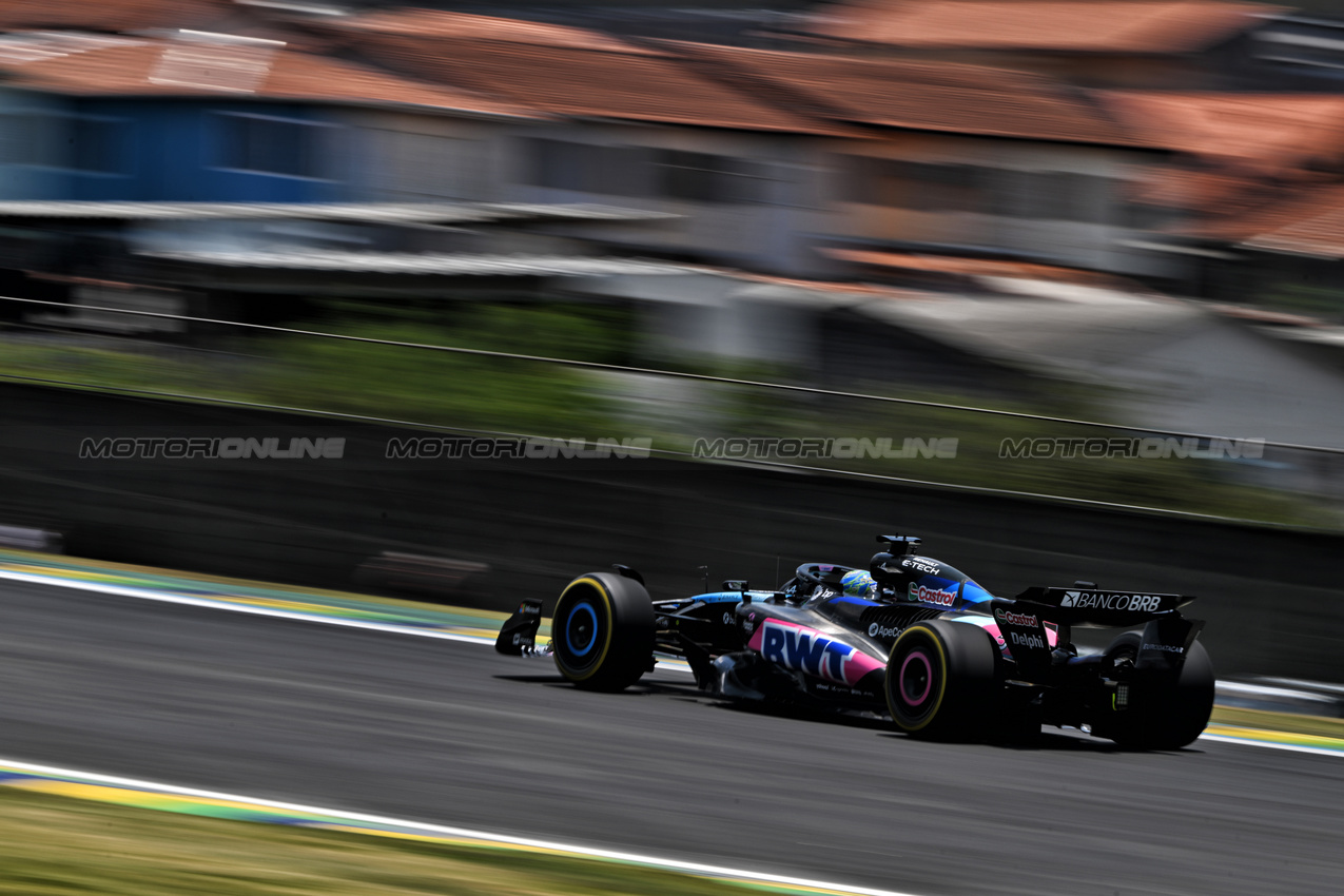 GP BRASILE, Esteban Ocon (FRA) Alpine F1 Team A524.

01.11.2024. Formula 1 World Championship, Rd 21, Brazilian Grand Prix, Sao Paulo, Brazil, Sprint Qualifiche Day.

- www.xpbimages.com, EMail: requests@xpbimages.com © Copyright: Price / XPB Images