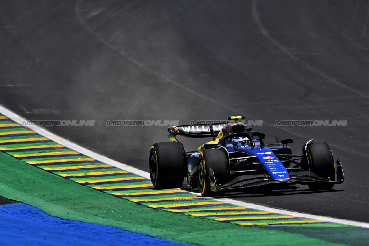 GP BRASILE, Franco Colapinto (ARG) Williams Racing FW46.

01.11.2024. Formula 1 World Championship, Rd 21, Brazilian Grand Prix, Sao Paulo, Brazil, Sprint Qualifiche Day.

- www.xpbimages.com, EMail: requests@xpbimages.com © Copyright: Price / XPB Images