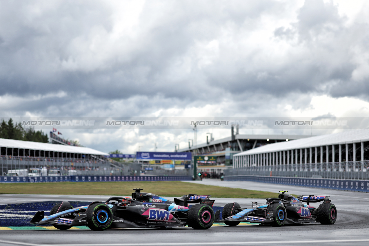 GP CANADA, Esteban Ocon (FRA) Alpine F1 Team A524 davanti a team mate Pierre Gasly (FRA) Alpine F1 Team A524.

09.06.2024. Formula 1 World Championship, Rd 9, Canadian Grand Prix, Montreal, Canada, Gara Day.

- www.xpbimages.com, EMail: requests@xpbimages.com © Copyright: Bearne / XPB Images