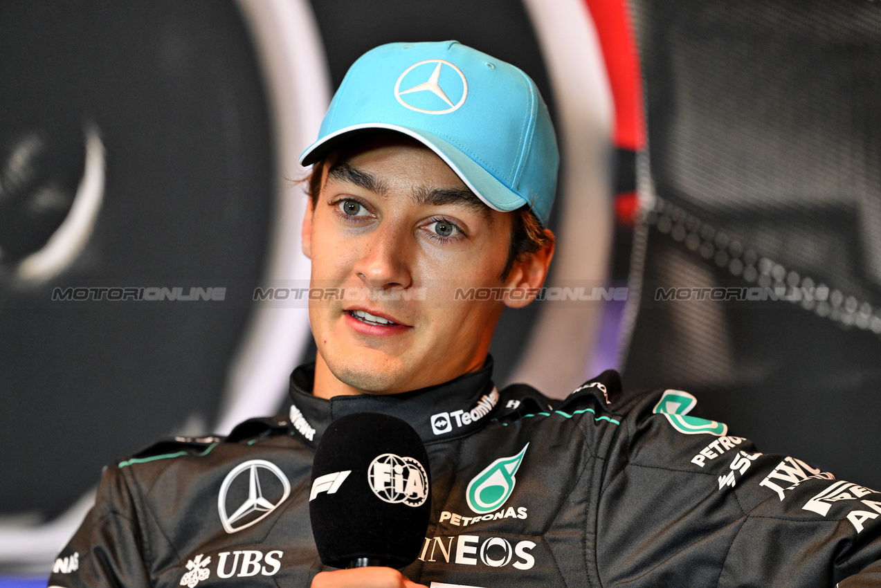 GP CANADA, George Russell (GBR) Mercedes AMG F1 in the post race FIA Press Conference.

09.06.2024. Formula 1 World Championship, Rd 9, Canadian Grand Prix, Montreal, Canada, Gara Day.

- www.xpbimages.com, EMail: requests@xpbimages.com © Copyright: Price / XPB Images