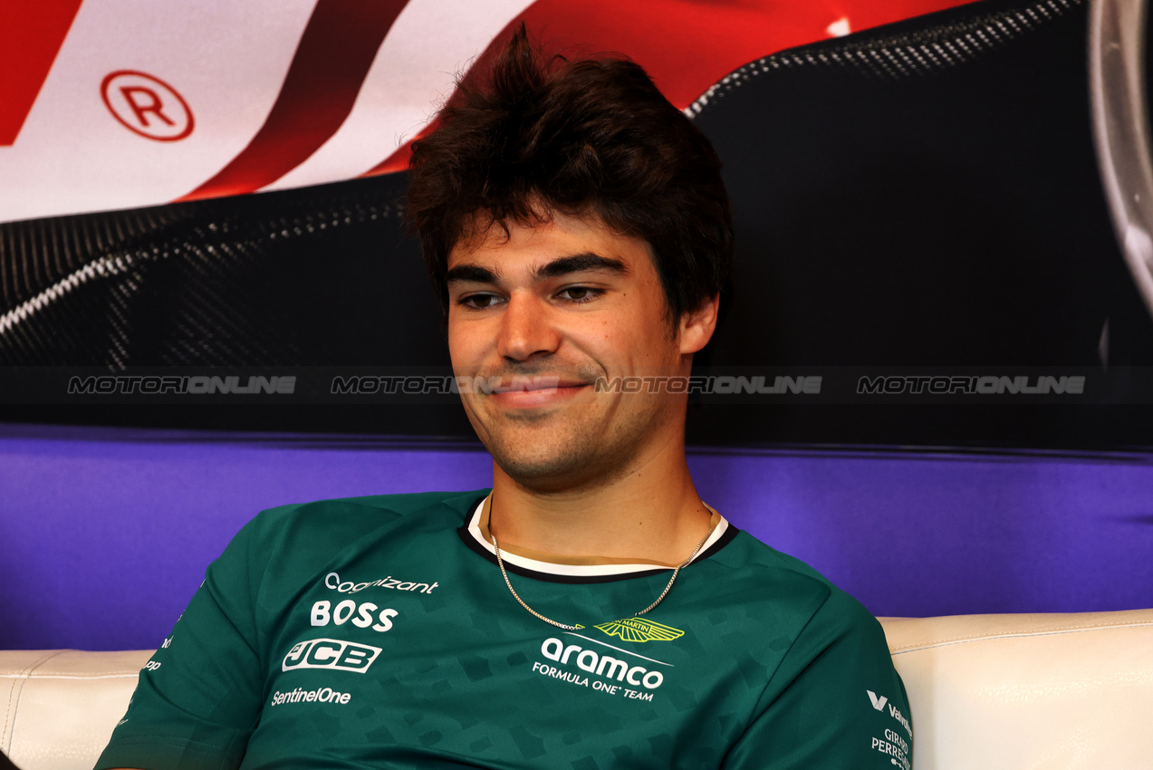 GP CANADA, Lance Stroll (CDN) Aston Martin F1 Team in the FIA Press Conference.

06.06.2024. Formula 1 World Championship, Rd 9, Canadian Grand Prix, Montreal, Canada, Preparation Day.

- www.xpbimages.com, EMail: requests@xpbimages.com © Copyright: Bearne / XPB Images