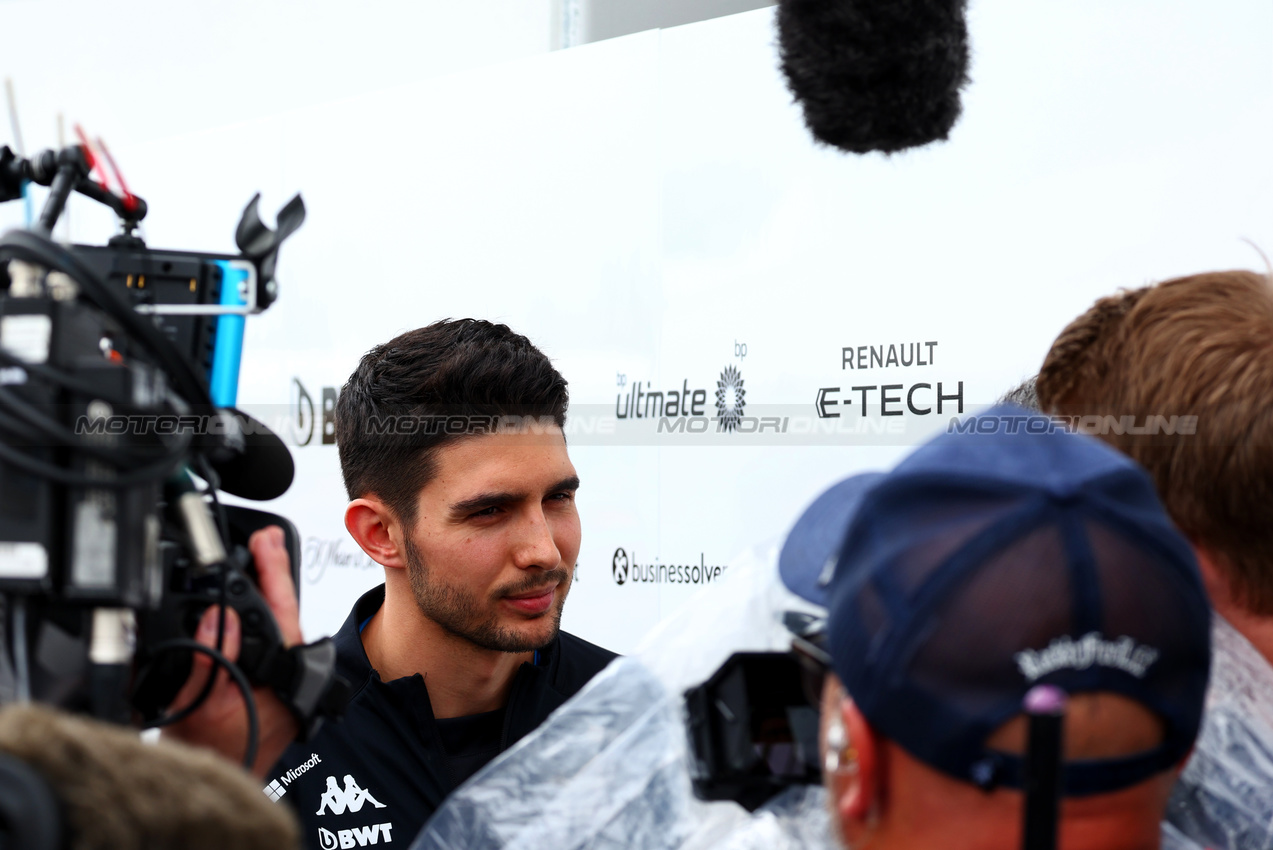 GP CANADA, Esteban Ocon (FRA) Alpine F1 Team with the media.

06.06.2024. Formula 1 World Championship, Rd 9, Canadian Grand Prix, Montreal, Canada, Preparation Day.

 - www.xpbimages.com, EMail: requests@xpbimages.com © Copyright: Coates / XPB Images