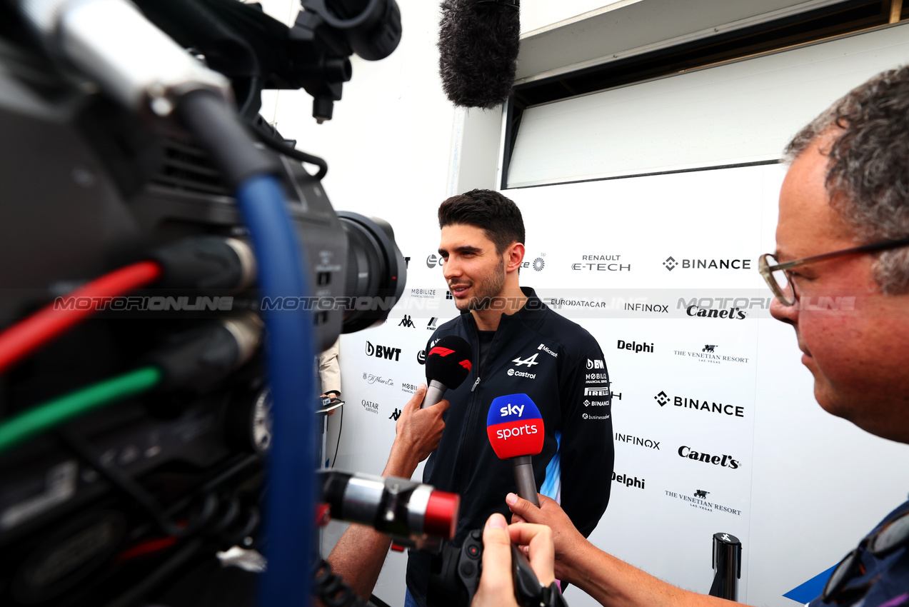 GP CANADA, Esteban Ocon (FRA) Alpine F1 Team with the media.

06.06.2024. Formula 1 World Championship, Rd 9, Canadian Grand Prix, Montreal, Canada, Preparation Day.

 - www.xpbimages.com, EMail: requests@xpbimages.com © Copyright: Coates / XPB Images