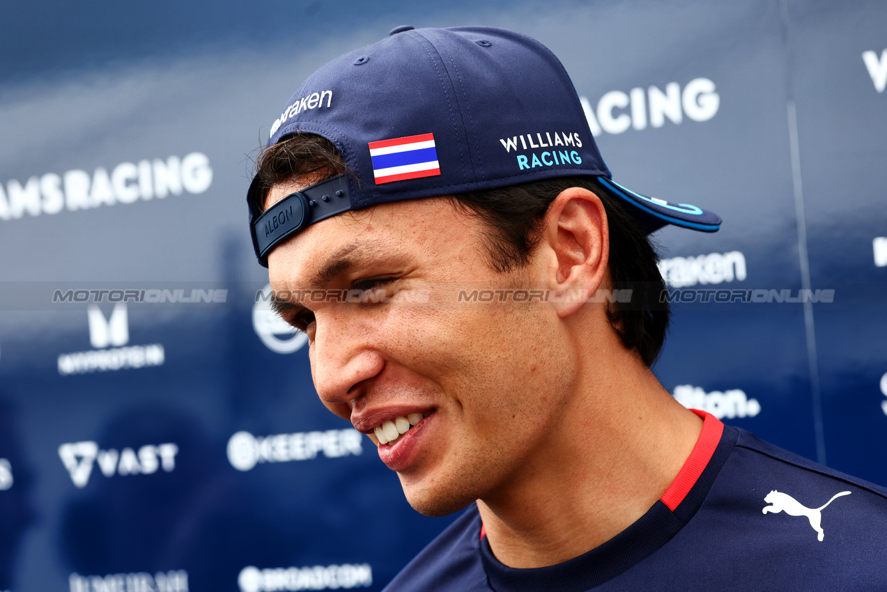 GP CANADA, Alexander Albon (THA) Williams Racing with the media.

06.06.2024. Formula 1 World Championship, Rd 9, Canadian Grand Prix, Montreal, Canada, Preparation Day.

 - www.xpbimages.com, EMail: requests@xpbimages.com © Copyright: Coates / XPB Images