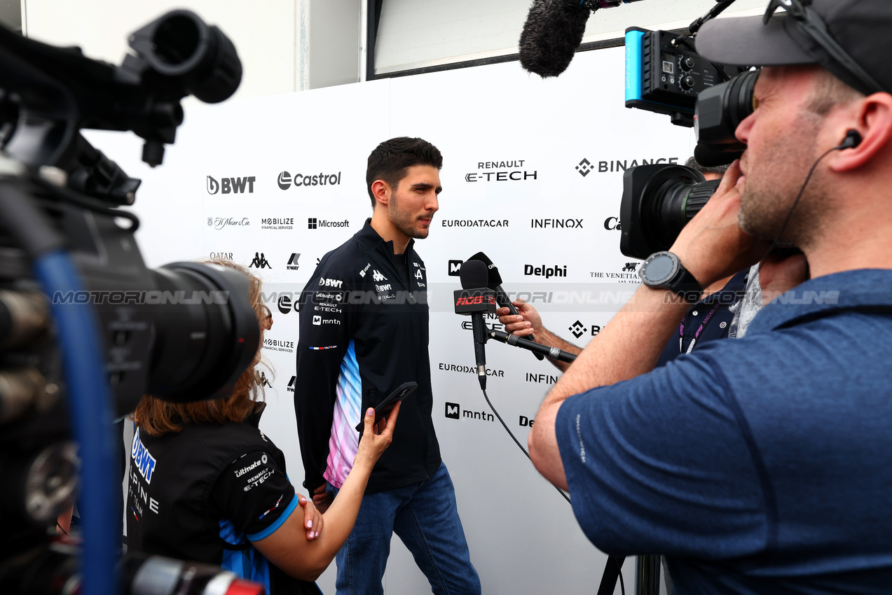 GP CANADA, Esteban Ocon (FRA) Alpine F1 Team with the media.

06.06.2024. Formula 1 World Championship, Rd 9, Canadian Grand Prix, Montreal, Canada, Preparation Day.

 - www.xpbimages.com, EMail: requests@xpbimages.com © Copyright: Coates / XPB Images