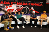 GP CANADA, (L to R): Lewis Hamilton (GBR) Mercedes AMG F1; Nico Hulkenberg (GER) Haas F1 Team; Lance Stroll (CDN) Aston Martin F1 Team; Pierre Gasly (FRA) Alpine F1 Team; e Esteban Ocon (FRA) Alpine F1 Team, in the FIA Press Conference.

06.06.2024. Formula 1 World Championship, Rd 9, Canadian Grand Prix, Montreal, Canada, Preparation Day.

- www.xpbimages.com, EMail: requests@xpbimages.com © Copyright: Bearne / XPB Images