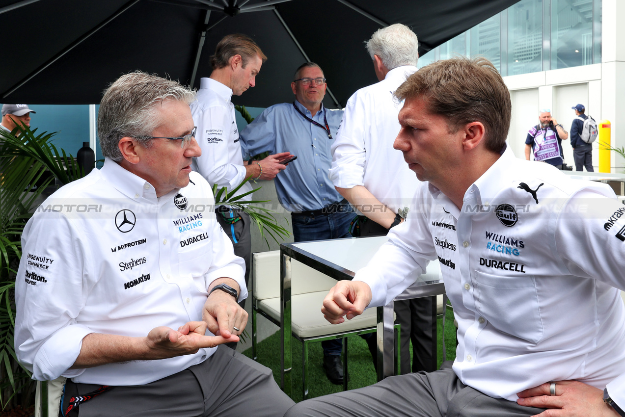 GP CANADA, (L to R): Pat Fry (GBR) Williams Racing Chief Technical Officer with James Vowles (GBR) Williams Racing Team Principal.

08.06.2024. Formula 1 World Championship, Rd 9, Canadian Grand Prix, Montreal, Canada, Qualifiche Day.

- www.xpbimages.com, EMail: requests@xpbimages.com © Copyright: Bearne / XPB Images