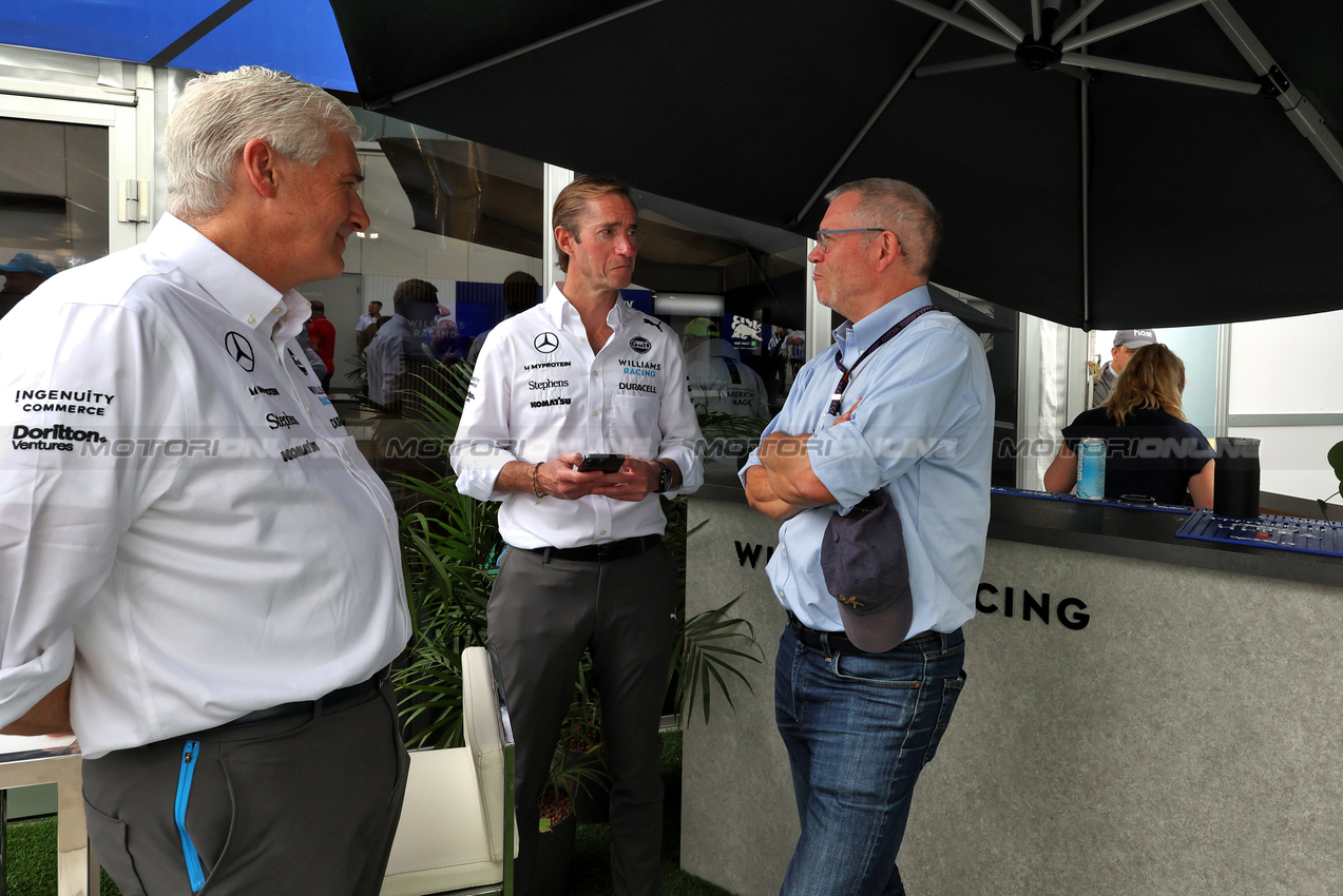 GP CANADA, (L to R): Matthew Savage, Dorilton Capital Chairman - Williams Racing Director with James Matthews (GBR) Eden Rock Group CEO - Williams Racing Board Member e Joe Saward (GBR) Journalist.

08.06.2024. Formula 1 World Championship, Rd 9, Canadian Grand Prix, Montreal, Canada, Qualifiche Day.

- www.xpbimages.com, EMail: requests@xpbimages.com © Copyright: Bearne / XPB Images