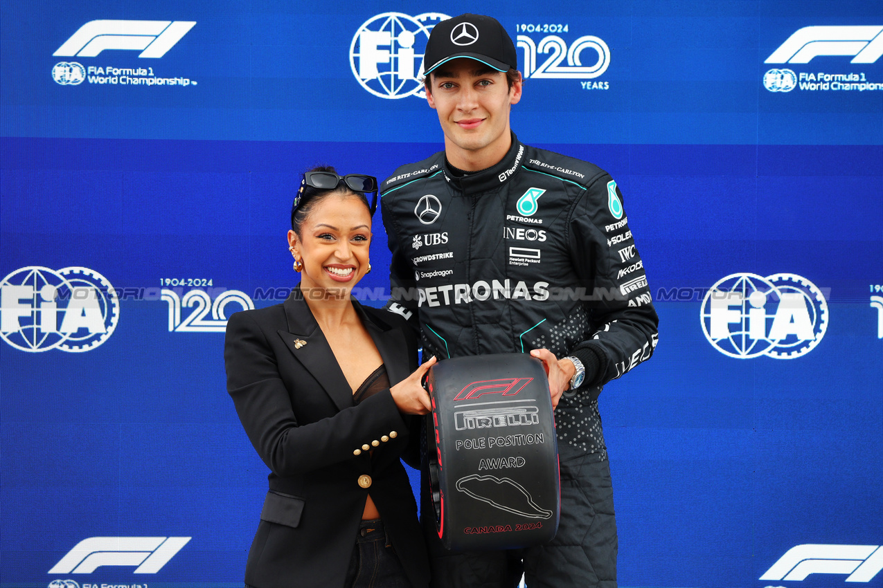 GP CANADA, George Russell (GBR) Mercedes AMG F1 receives the Pirelli Pole Position Award.

08.06.2024. Formula 1 World Championship, Rd 9, Canadian Grand Prix, Montreal, Canada, Qualifiche Day.

- www.xpbimages.com, EMail: requests@xpbimages.com © Copyright: Batchelor / XPB Images