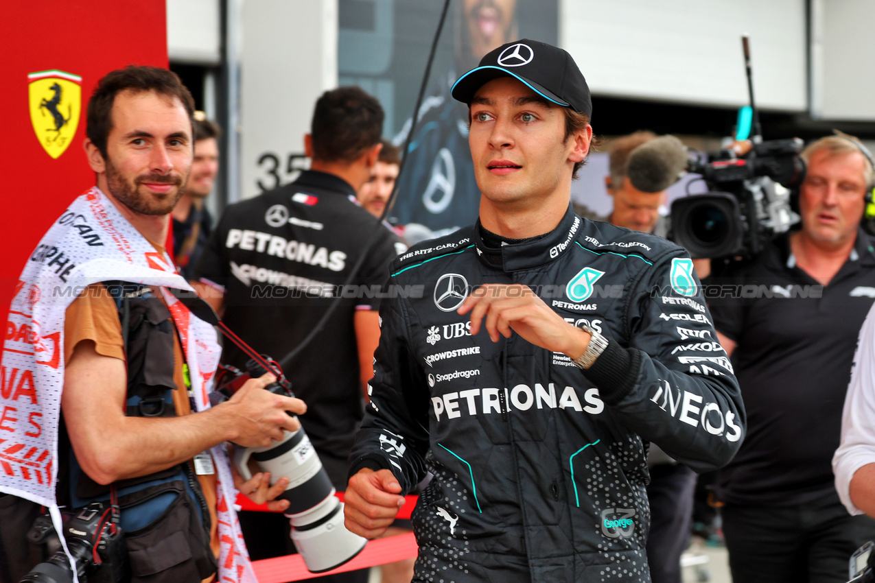 GP CANADA, Pole sitter George Russell (GBR) Mercedes AMG F1 in qualifying parc ferme.

08.06.2024. Formula 1 World Championship, Rd 9, Canadian Grand Prix, Montreal, Canada, Qualifiche Day.

- www.xpbimages.com, EMail: requests@xpbimages.com © Copyright: Batchelor / XPB Images