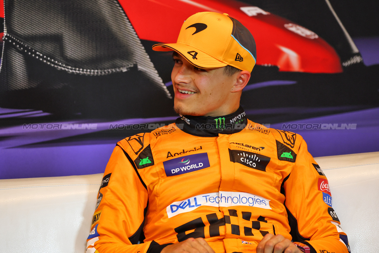 GP CANADA, Lando Norris (GBR) McLaren in the post qualifying FIA Press Conference.

08.06.2024. Formula 1 World Championship, Rd 9, Canadian Grand Prix, Montreal, Canada, Qualifiche Day.

- www.xpbimages.com, EMail: requests@xpbimages.com © Copyright: Batchelor / XPB Images