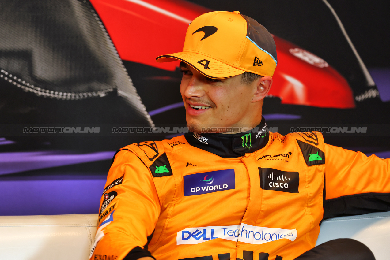 GP CANADA, Lando Norris (GBR) McLaren in the post qualifying FIA Press Conference.

08.06.2024. Formula 1 World Championship, Rd 9, Canadian Grand Prix, Montreal, Canada, Qualifiche Day.

- www.xpbimages.com, EMail: requests@xpbimages.com © Copyright: Batchelor / XPB Images