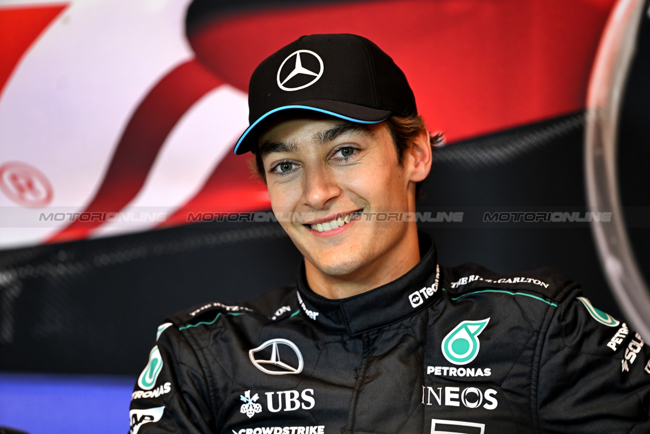 GP CANADA, George Russell (GBR) Mercedes AMG F1 in the FIA Press Conference.

08.06.2024. Formula 1 World Championship, Rd 9, Canadian Grand Prix, Montreal, Canada, Qualifiche Day.

- www.xpbimages.com, EMail: requests@xpbimages.com © Copyright: Price / XPB Images