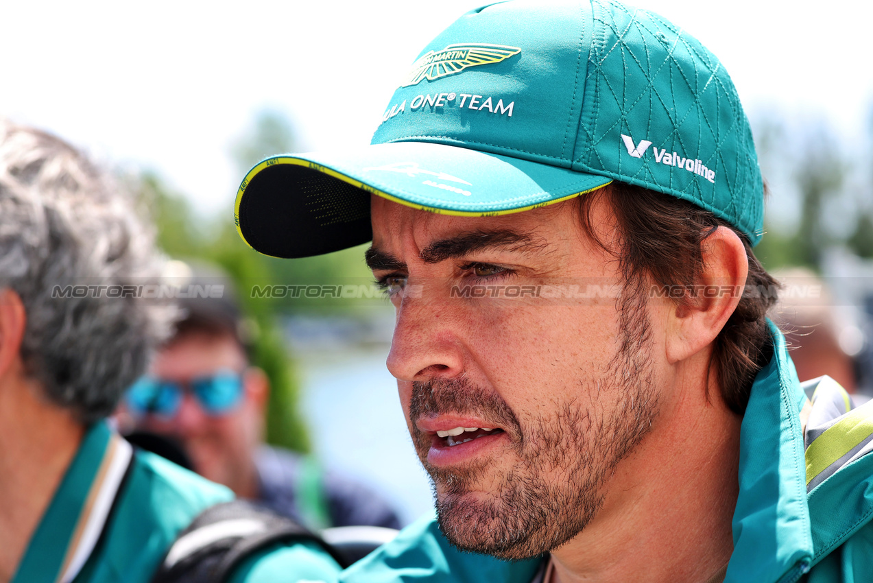 GP CANADA, Fernando Alonso (ESP) Aston Martin F1 Team.

07.06.2024. Formula 1 World Championship, Rd 9, Canadian Grand Prix, Montreal, Canada, Practice Day.

- www.xpbimages.com, EMail: requests@xpbimages.com © Copyright: Bearne / XPB Images