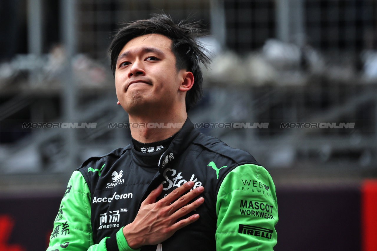 GP CINA, Zhou Guanyu (CHN) Sauber in parc ferme.

21.04.2024. Formula 1 World Championship, Rd 5, Chinese Grand Prix, Shanghai, China, Gara Day.

- www.xpbimages.com, EMail: requests@xpbimages.com © Copyright: Rew / XPB Images