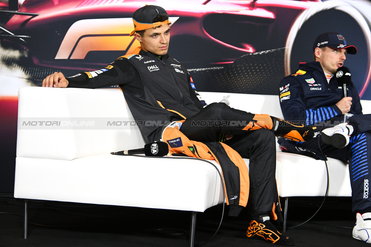 GP CINA, Lando Norris (GBR) McLaren in the post race FIA Press Conference.

21.04.2024. Formula 1 World Championship, Rd 5, Chinese Grand Prix, Shanghai, China, Gara Day.

- www.xpbimages.com, EMail: requests@xpbimages.com © Copyright: XPB Images