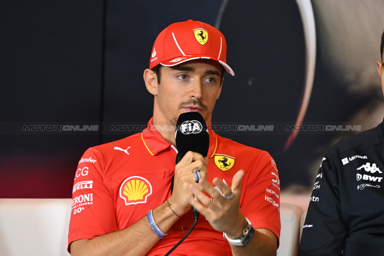 GP CINA, Charles Leclerc (MON) Ferrari in the FIA Press Conference.

18.04.2024. Formula 1 World Championship, Rd 5, Chinese Grand Prix, Shanghai, China, Preparation Day.

- www.xpbimages.com, EMail: requests@xpbimages.com © Copyright: XPB Images