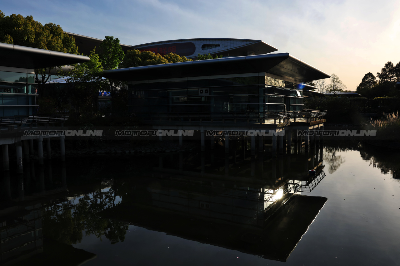 GP CINA, Paddock Atmosfera - team buildings.

18.04.2024. Formula 1 World Championship, Rd 5, Chinese Grand Prix, Shanghai, China, Preparation Day.

- www.xpbimages.com, EMail: requests@xpbimages.com © Copyright: Rew / XPB Images