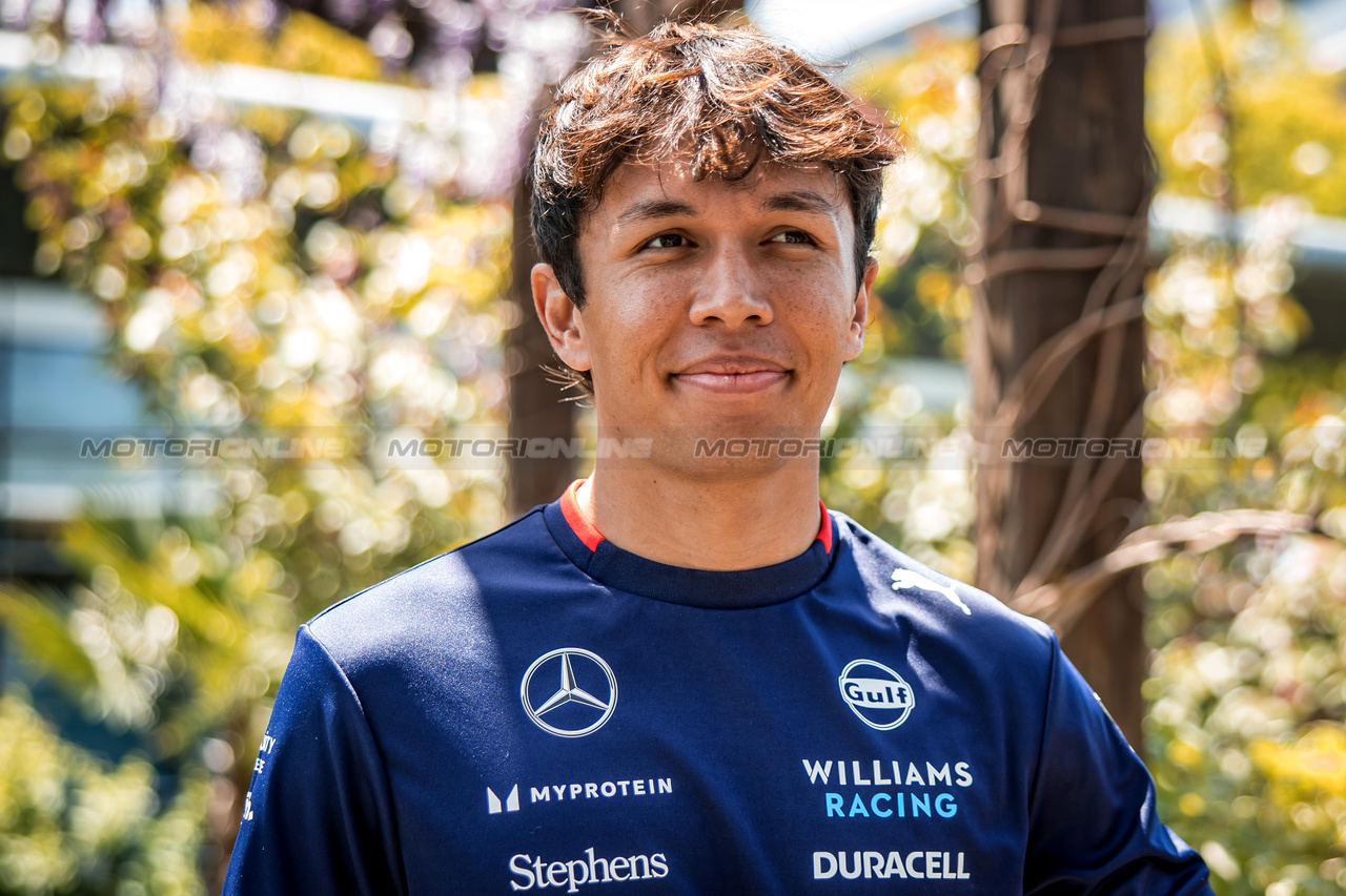 GP CINA, Alexander Albon (THA) Williams Racing.

18.04.2024. Formula 1 World Championship, Rd 5, Chinese Grand Prix, Shanghai, China, Preparation Day.

- www.xpbimages.com, EMail: requests@xpbimages.com © Copyright: Bearne / XPB Images