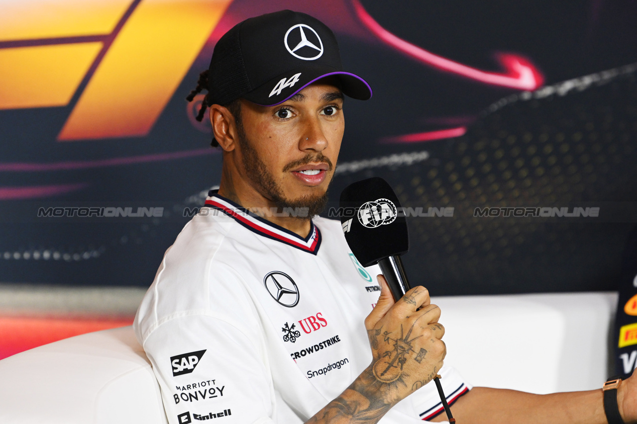 GP CINA, Lewis Hamilton (GBR) Mercedes AMG F1 in the post Sprint FIA Press Conference.

- www.xpbimages.com, EMail: requests@xpbimages.com © Copyright: XPB Images