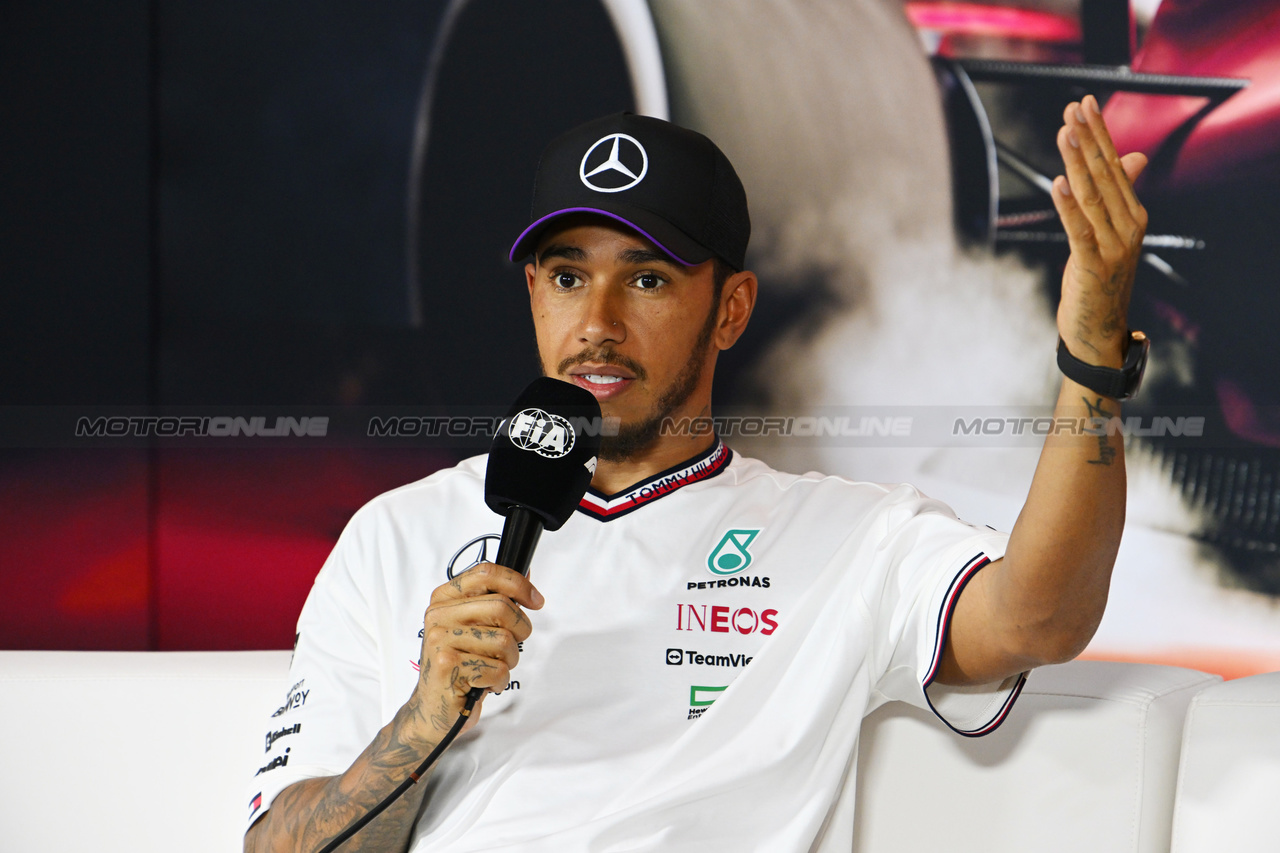 GP CINA, Lewis Hamilton (GBR) Mercedes AMG F1 in the post Sprint FIA Press Conference.

- www.xpbimages.com, EMail: requests@xpbimages.com © Copyright: XPB Images