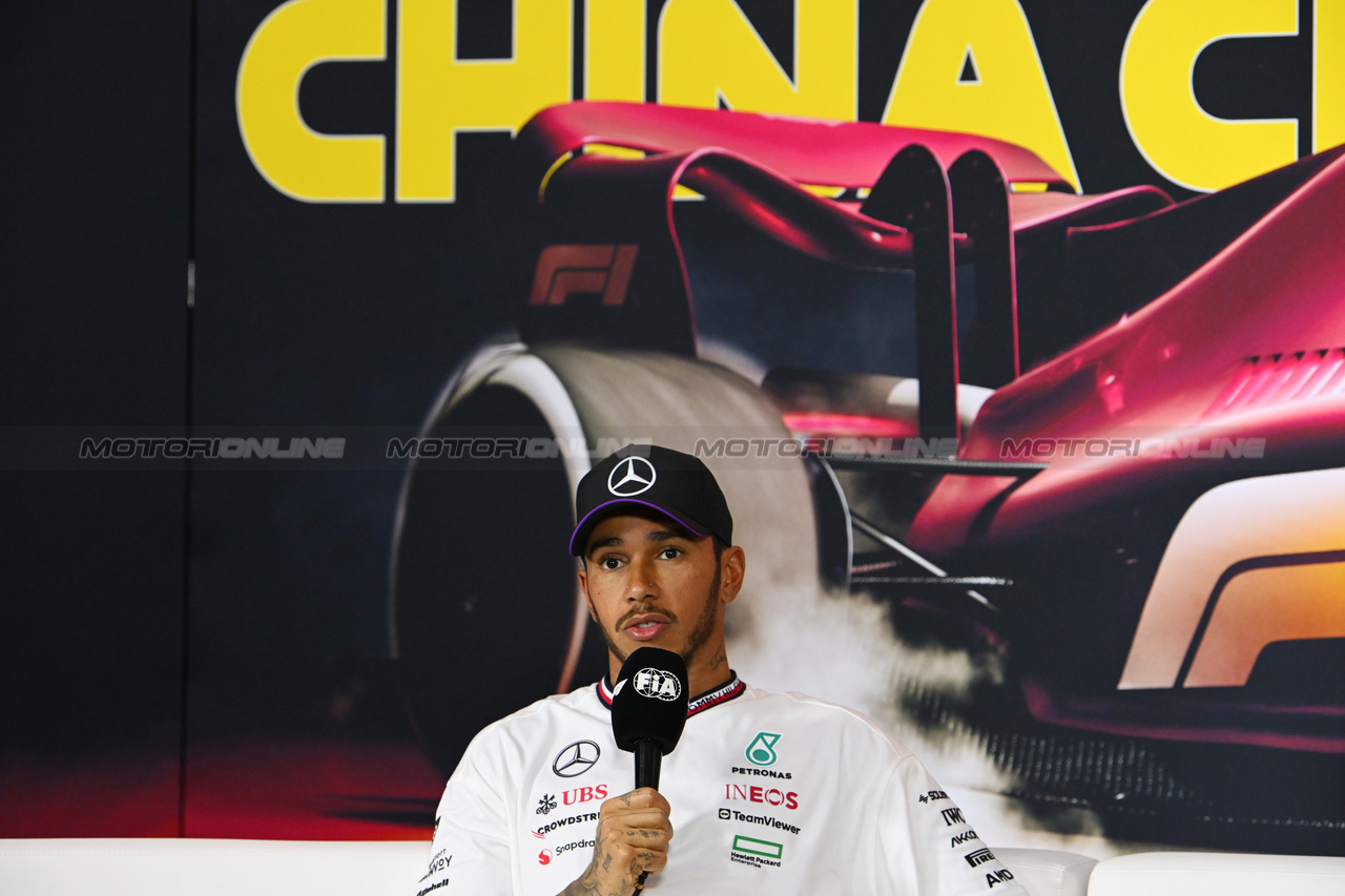 GP CINA, Lewis Hamilton (GBR) Mercedes AMG F1 in the post Sprint FIA Press Conference.

- www.xpbimages.com, EMail: requests@xpbimages.com © Copyright: XPB Images