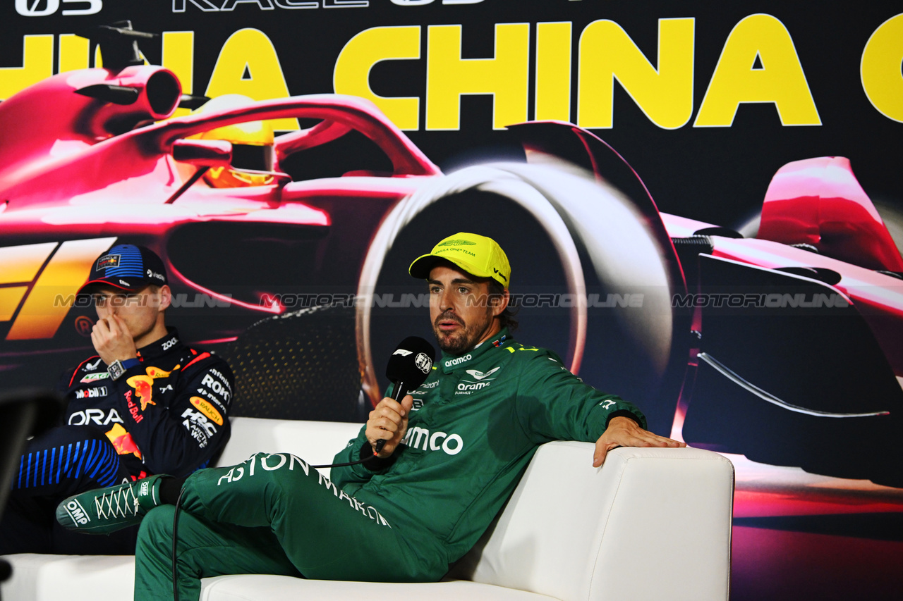 GP CINA, Fernando Alonso (ESP) Aston Martin F1 Team in the post qualifying FIA Press Conference.

20.04.2024. Formula 1 World Championship, Rd 5, Chinese Grand Prix, Shanghai, China, Sprint e Qualifiche Day.

- www.xpbimages.com, EMail: requests@xpbimages.com © Copyright: XPB Images