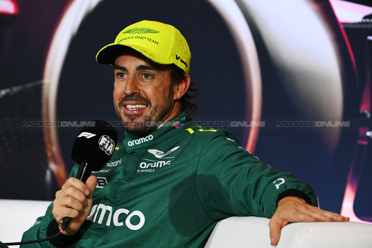 GP CINA, Fernando Alonso (ESP) Aston Martin F1 Team in the post qualifying FIA Press Conference.

20.04.2024. Formula 1 World Championship, Rd 5, Chinese Grand Prix, Shanghai, China, Sprint e Qualifiche Day.

- www.xpbimages.com, EMail: requests@xpbimages.com © Copyright: XPB Images