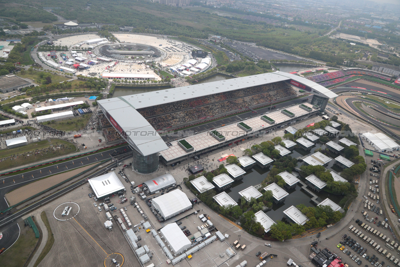 GP CINA, Circuit Atmosfera - an aerial view of the circuit.

20.04.2024. Formula 1 World Championship, Rd 5, Chinese Grand Prix, Shanghai, China, Sprint e Qualifiche Day.

- www.xpbimages.com, EMail: requests@xpbimages.com © Copyright: XPB Images