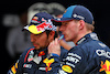 GP CINA, Sprint winner Max Verstappen (NLD) Red Bull Racing (Right) with team mate Sergio Perez (MEX) Red Bull Racing in parc ferme.
20.04.2024. Formula 1 World Championship, Rd 5, Chinese Grand Prix, Shanghai, China, Sprint e Qualifiche Day.
 - www.xpbimages.com, EMail: requests@xpbimages.com © Copyright: Coates / XPB Images