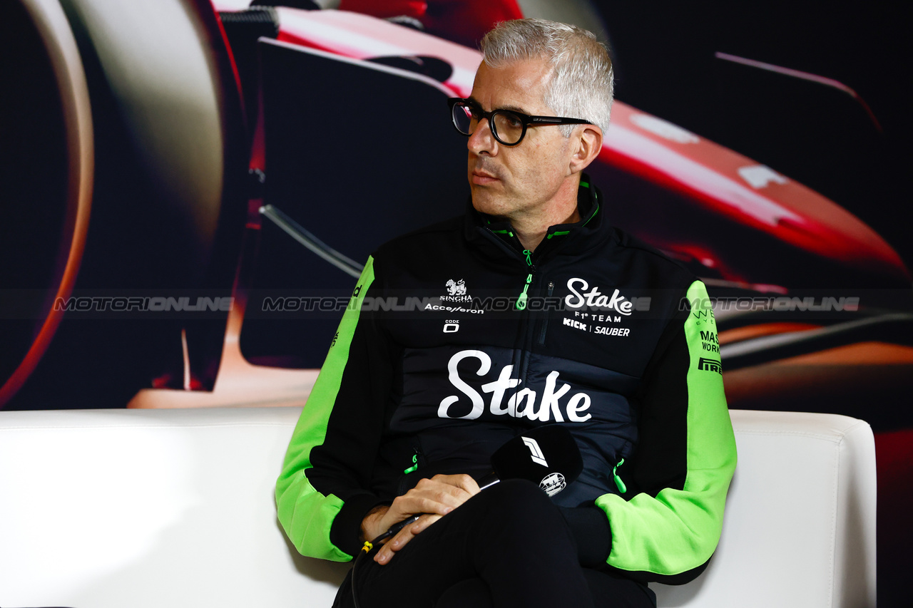 GP CINA, Alessandro Alunni Bravi (ITA) Sauber Managing Director e Team Representative in the FIA Press Conference.

19.04.2024. Formula 1 World Championship, Rd 5, Chinese Grand Prix, Shanghai, China, Sprint Qualifiche Day.

- www.xpbimages.com, EMail: requests@xpbimages.com © Copyright: XPB Images