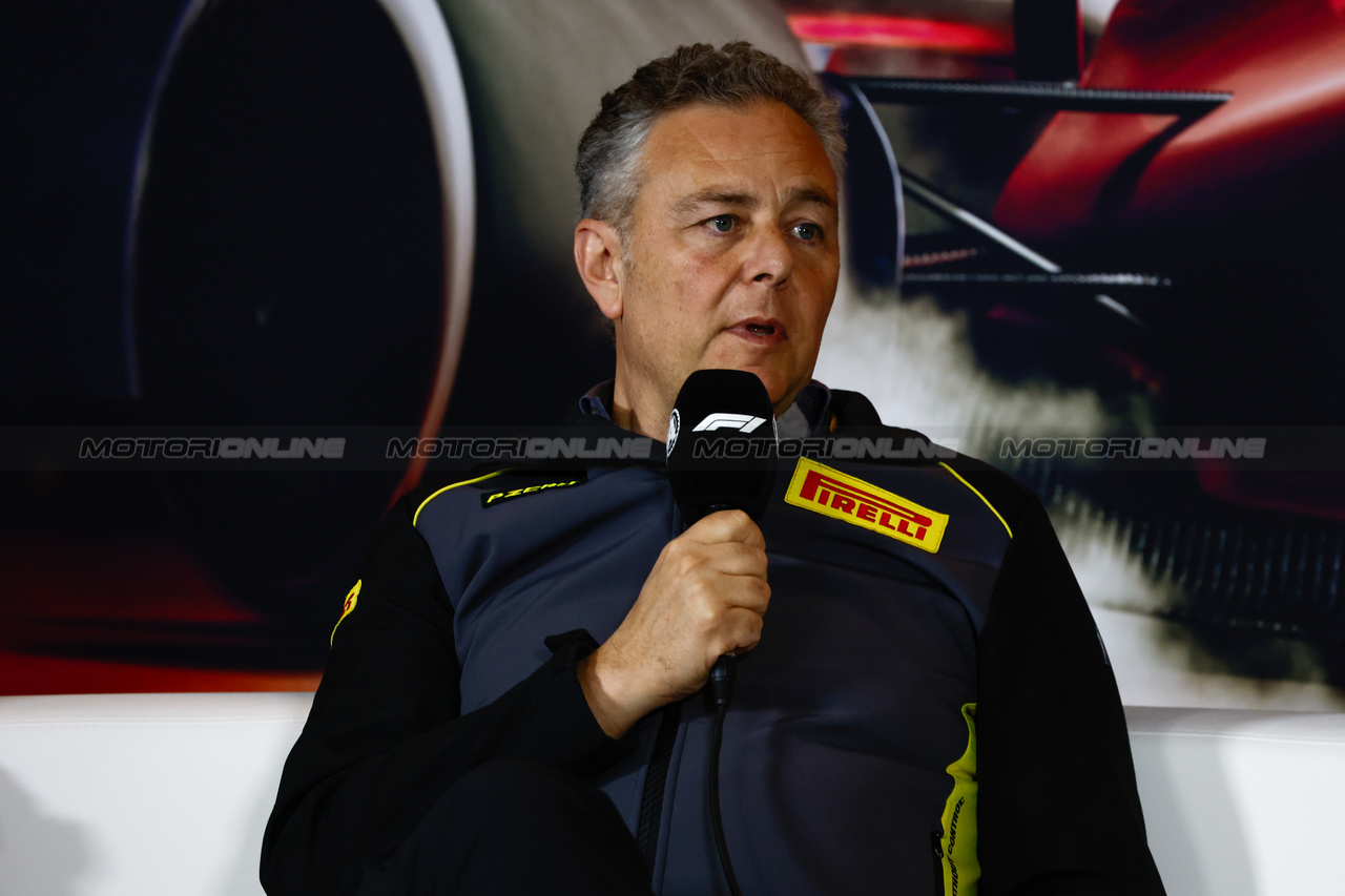 GP CINA, Mario Isola (ITA) Pirelli Racing Manager in the FIA Press Conference.

19.04.2024. Formula 1 World Championship, Rd 5, Chinese Grand Prix, Shanghai, China, Sprint Qualifiche Day.

- www.xpbimages.com, EMail: requests@xpbimages.com © Copyright: XPB Images