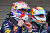 GP GIAPPONE, Gara winner Max Verstappen (NLD) Red Bull Racing with second placed team mate Sergio Perez (MEX) Red Bull Racing in parc ferme.
07.04.2024. Formula 1 World Championship, Rd 4, Japanese Grand Prix, Suzuka, Japan, Gara Day.
 - www.xpbimages.com, EMail: requests@xpbimages.com © Copyright: Coates / XPB Images