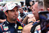 GP GIAPPONE, Second placed Sergio Perez (MEX) Red Bull Racing with Christian Horner (GBR) Red Bull Racing Team Principal in parc ferme.
07.04.2024. Formula 1 World Championship, Rd 4, Japanese Grand Prix, Suzuka, Japan, Gara Day.
 - www.xpbimages.com, EMail: requests@xpbimages.com © Copyright: Coates / XPB Images