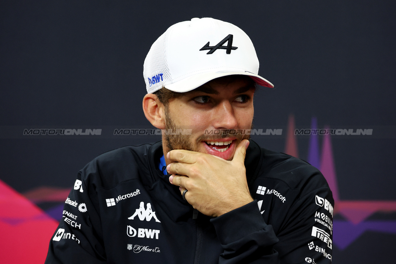GP GIAPPONE, Pierre Gasly (FRA) Alpine F1 Team in the FIA Press Conference.

04.04.2024. Formula 1 World Championship, Rd 4, Japanese Grand Prix, Suzuka, Japan, Preparation Day.

- www.xpbimages.com, EMail: requests@xpbimages.com © Copyright: Moy / XPB Images
