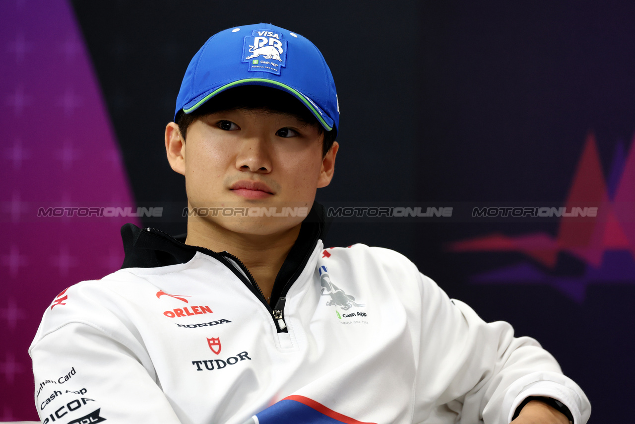 GP GIAPPONE, Yuki Tsunoda (JPN) RB in the FIA Press Conference.

04.04.2024. Formula 1 World Championship, Rd 4, Japanese Grand Prix, Suzuka, Japan, Preparation Day.

- www.xpbimages.com, EMail: requests@xpbimages.com © Copyright: Moy / XPB Images