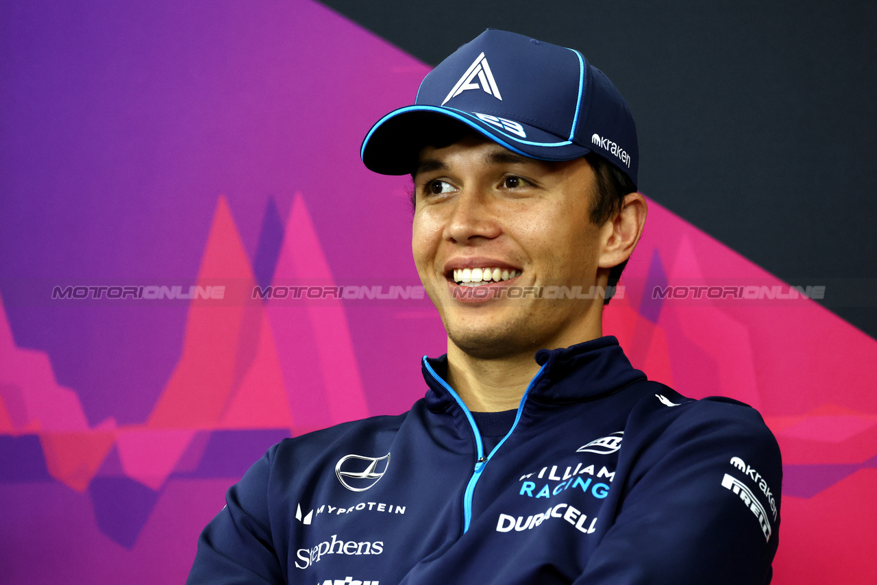 GP GIAPPONE, Alexander Albon (THA) Williams Racing in the FIA Press Conference.

04.04.2024. Formula 1 World Championship, Rd 4, Japanese Grand Prix, Suzuka, Japan, Preparation Day.

- www.xpbimages.com, EMail: requests@xpbimages.com © Copyright: Moy / XPB Images
