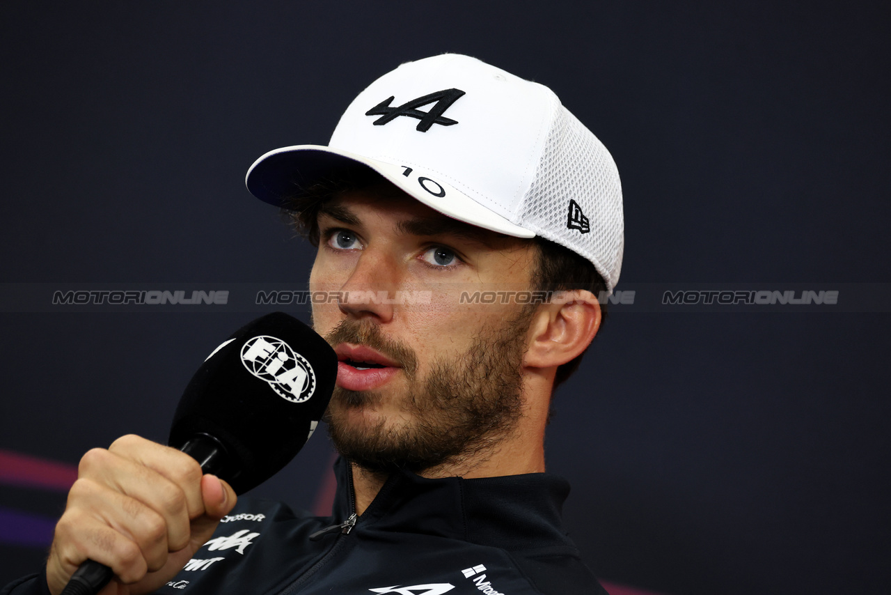 GP GIAPPONE, Pierre Gasly (FRA) Alpine F1 Team in the FIA Press Conference.

04.04.2024. Formula 1 World Championship, Rd 4, Japanese Grand Prix, Suzuka, Japan, Preparation Day.

- www.xpbimages.com, EMail: requests@xpbimages.com © Copyright: Moy / XPB Images