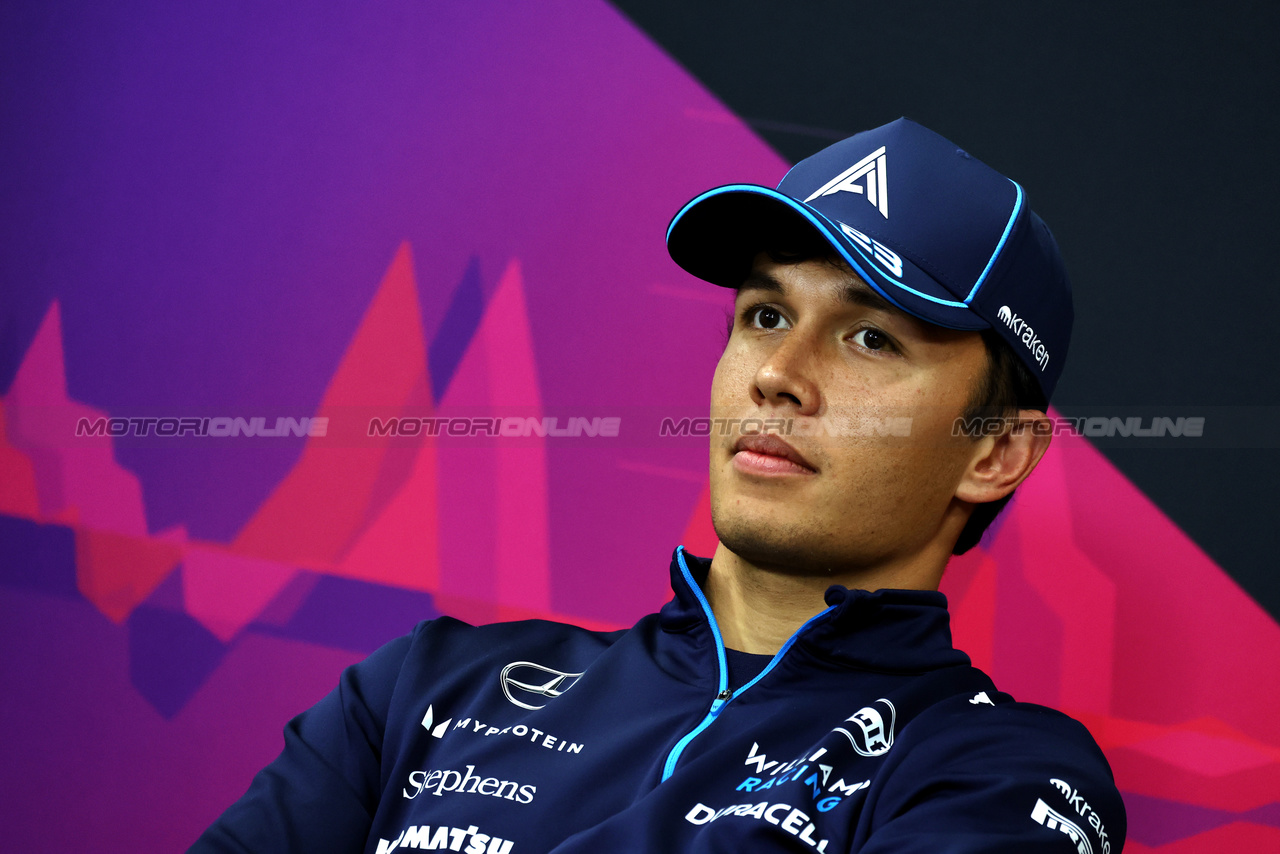GP GIAPPONE, Alexander Albon (THA) Williams Racing in the FIA Press Conference.

04.04.2024. Formula 1 World Championship, Rd 4, Japanese Grand Prix, Suzuka, Japan, Preparation Day.

- www.xpbimages.com, EMail: requests@xpbimages.com © Copyright: Moy / XPB Images