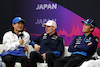 GP GIAPPONE, (L to R): Yuki Tsunoda (JPN) RB; Max Verstappen (NLD) Red Bull Racing; e Alexander Albon (THA) Williams Racing, in the FIA Press Conference.
04.04.2024. Formula 1 World Championship, Rd 4, Japanese Grand Prix, Suzuka, Japan, Preparation Day.
- www.xpbimages.com, EMail: requests@xpbimages.com © Copyright: Moy / XPB Images
