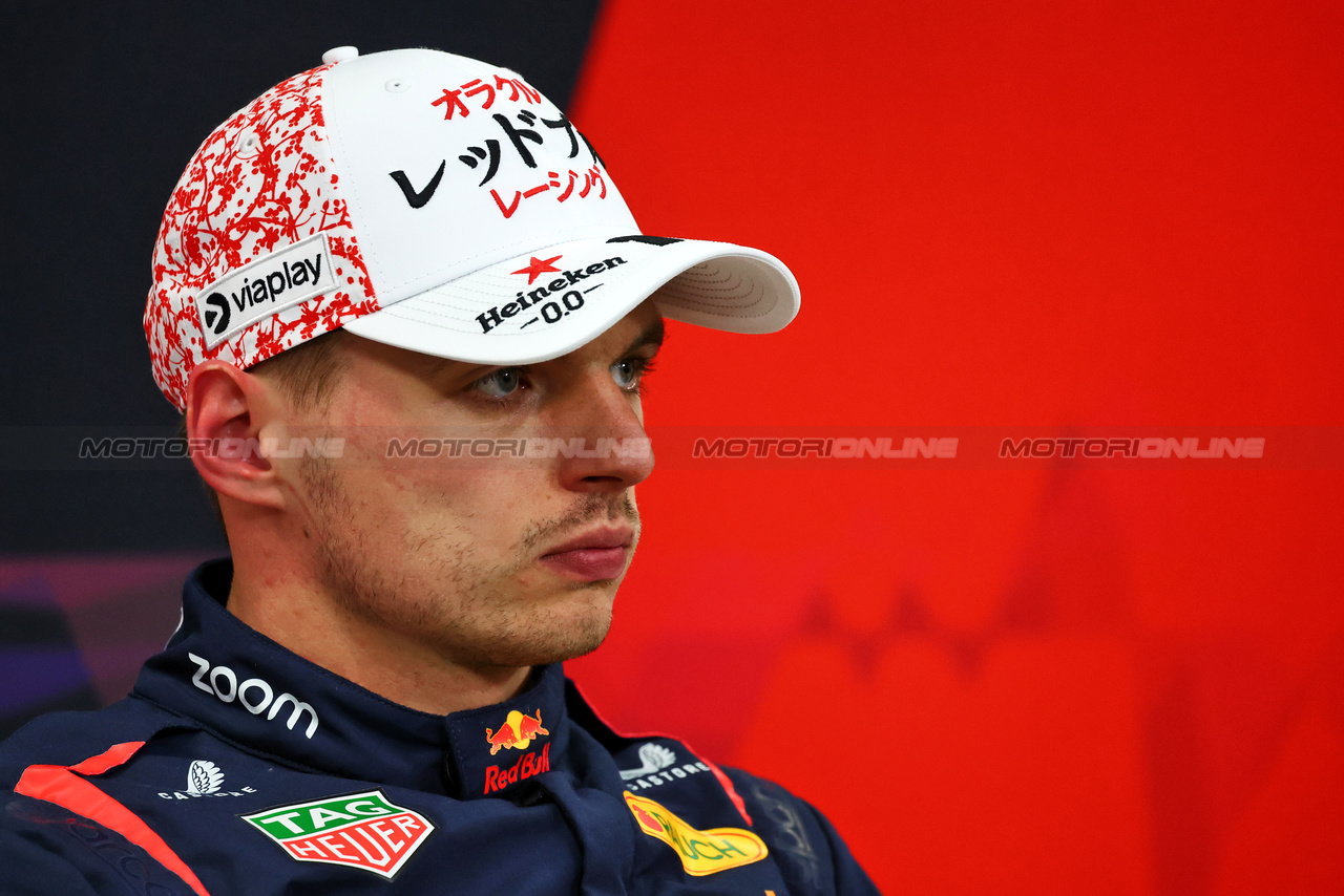 GP GIAPPONE, Max Verstappen (NLD) Red Bull Racing in the post qualifying FIA Press Conference.

06.04.2024. Formula 1 World Championship, Rd 4, Japanese Grand Prix, Suzuka, Japan, Qualifiche Day.

- www.xpbimages.com, EMail: requests@xpbimages.com © Copyright: Batchelor / XPB Images