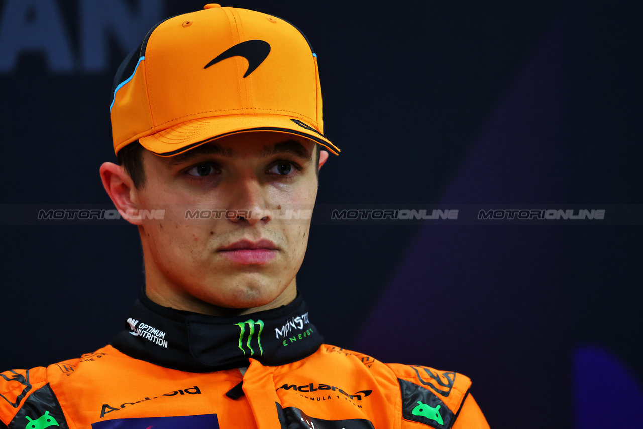 GP GIAPPONE, Lando Norris (GBR) McLaren in the post qualifying FIA Press Conference.

06.04.2024. Formula 1 World Championship, Rd 4, Japanese Grand Prix, Suzuka, Japan, Qualifiche Day.

- www.xpbimages.com, EMail: requests@xpbimages.com © Copyright: Batchelor / XPB Images