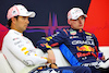 GP GIAPPONE, (L to R): Sergio Perez (MEX) Red Bull Racing e team mate Max Verstappen (NLD) Red Bull Racing in the post qualifying FIA Press Conference.
06.04.2024. Formula 1 World Championship, Rd 4, Japanese Grand Prix, Suzuka, Japan, Qualifiche Day.
- www.xpbimages.com, EMail: requests@xpbimages.com © Copyright: Batchelor / XPB Images