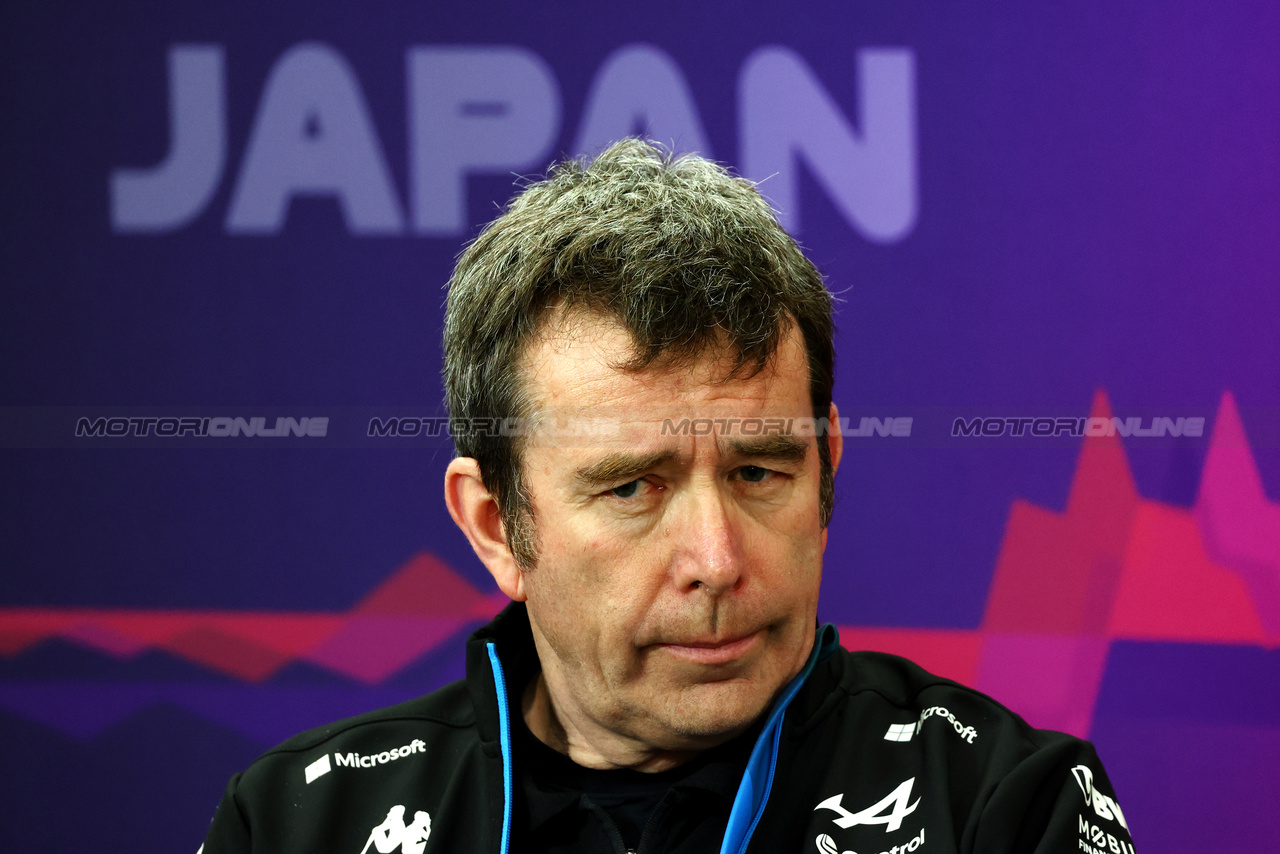 GP GIAPPONE, Bruno Famin (FRA) Alpine Motorsports Vice President e Alpine F1 Team Team Principal in the FIA Press Conference.

05.04.2024. Formula 1 World Championship, Rd 4, Japanese Grand Prix, Suzuka, Japan, Practice Day.

- www.xpbimages.com, EMail: requests@xpbimages.com © Copyright: Charniaux / XPB Images