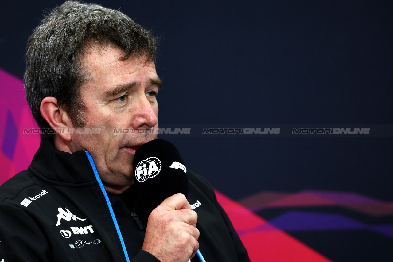 GP GIAPPONE, Bruno Famin (FRA) Alpine Motorsports Vice President e Alpine F1 Team Team Principal in the FIA Press Conference.

05.04.2024. Formula 1 World Championship, Rd 4, Japanese Grand Prix, Suzuka, Japan, Practice Day.

- www.xpbimages.com, EMail: requests@xpbimages.com © Copyright: Charniaux / XPB Images
