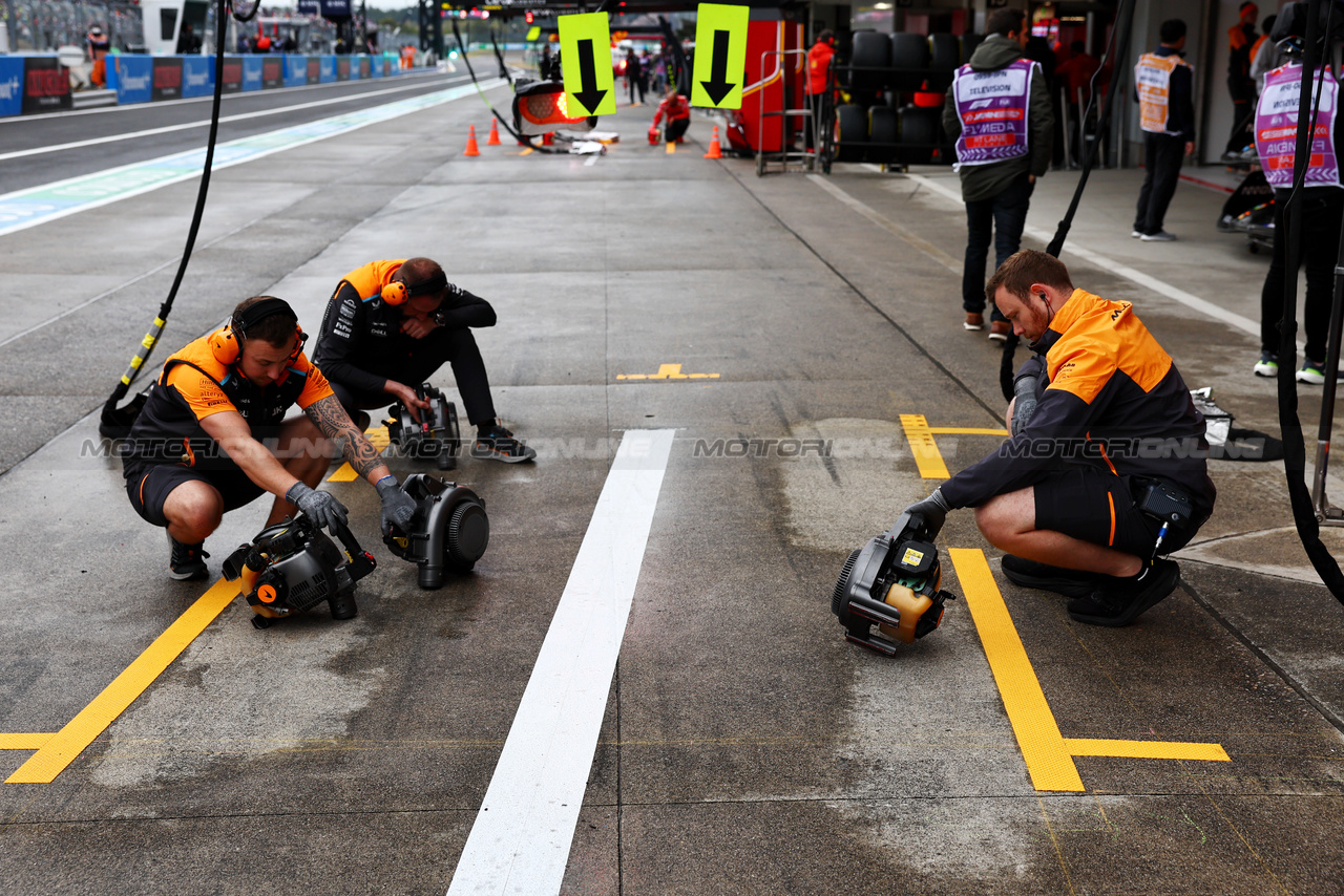 GP GIAPPONE, McLaren meccanici dry pit box in the second practice session.

05.04.2024. Formula 1 World Championship, Rd 4, Japanese Grand Prix, Suzuka, Japan, Practice Day.

- www.xpbimages.com, EMail: requests@xpbimages.com © Copyright: Batchelor / XPB Images